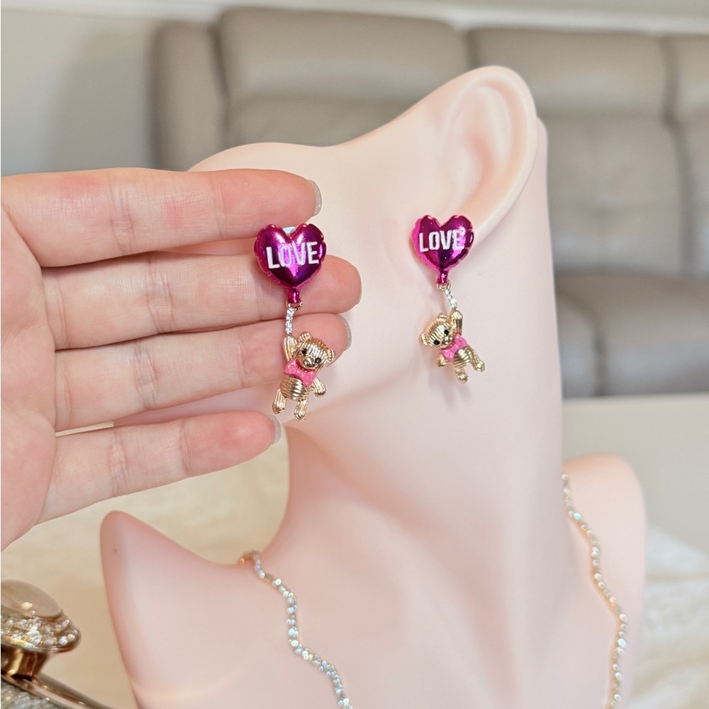⚜️Cute  Earrings with Teddy Bear Charm - Picture 5 of 8